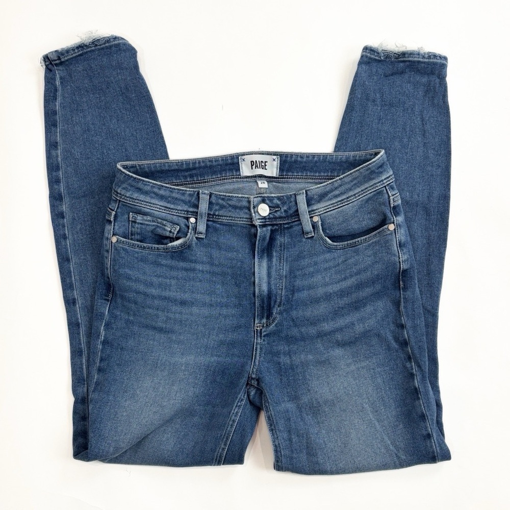 PAIGE Hoxton Ankle Classic Blue Midrise Stretch Skinny Jeans